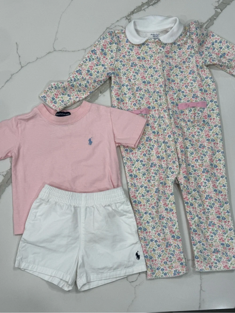 Ralph Lauren bundle Pink Tee & Floral Sleep Pajama Set for Kids